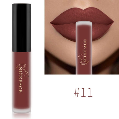 NICEFACE Lip Gloss Nude Matte Liquid Lipstick Long Lasting Lipgloss Waterproof Lip Glace Black Lipstick Lip Tint Free Shipping