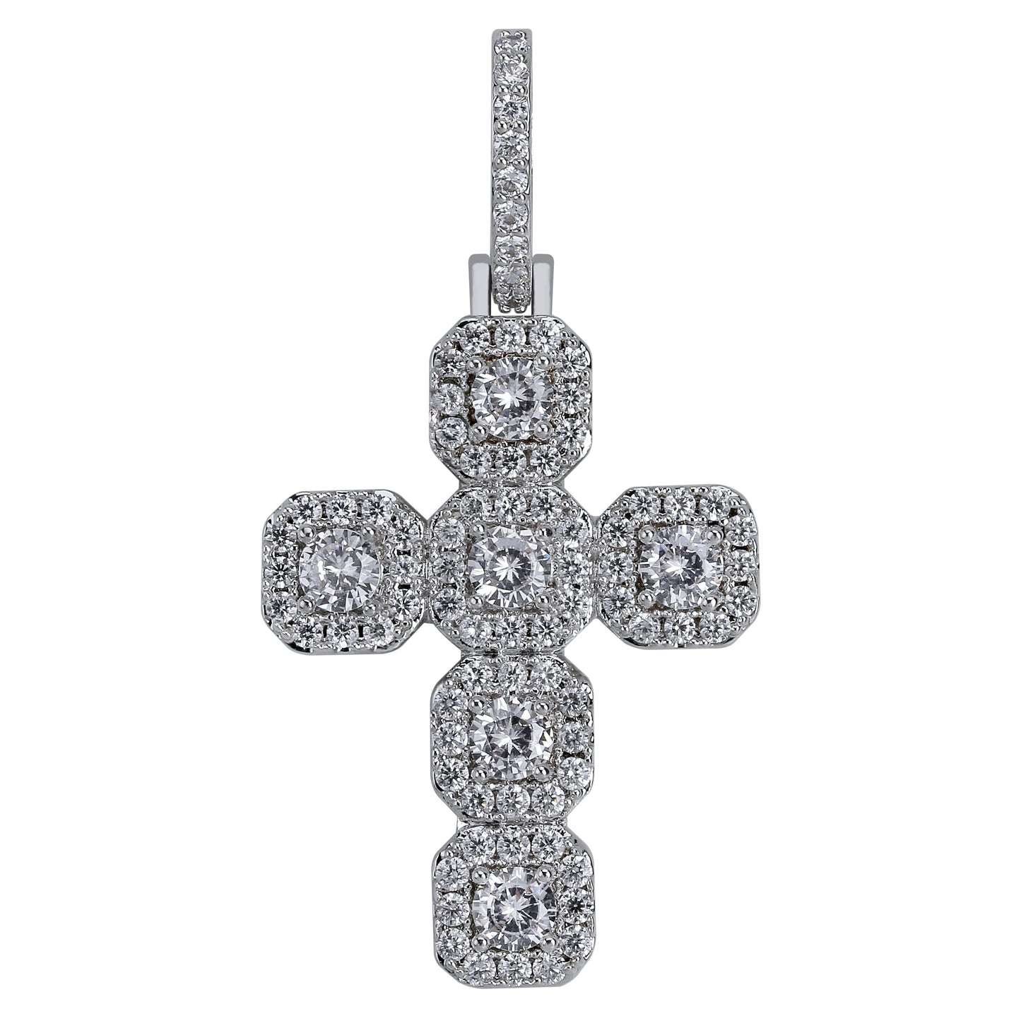 New Iced Out Cross Pendant Necklace Mens/Women Micro Paved AAA CZ Hip Hop Gold Silver Color Charm Chains Jewelry Gift