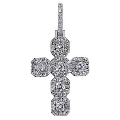 New Iced Out Cross Pendant Necklace Mens/Women Micro Paved AAA CZ Hip Hop Gold Silver Color Charm Chains Jewelry Gift