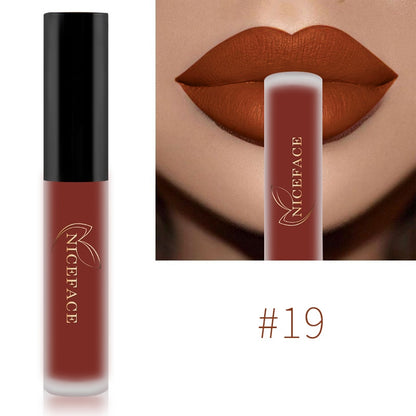 NICEFACE Lip Gloss Nude Matte Liquid Lipstick Long Lasting Lipgloss Waterproof Lip Glace Black Lipstick Lip Tint Free Shipping