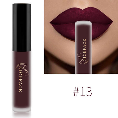 NICEFACE Lip Gloss Nude Matte Liquid Lipstick Long Lasting Lipgloss Waterproof Lip Glace Black Lipstick Lip Tint Free Shipping