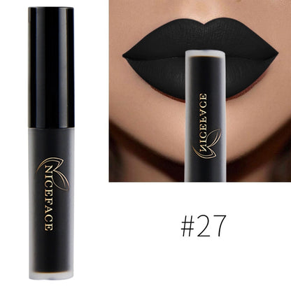 NICEFACE Lip Gloss Nude Matte Liquid Lipstick Long Lasting Lipgloss Waterproof Lip Glace Black Lipstick Lip Tint Free Shipping