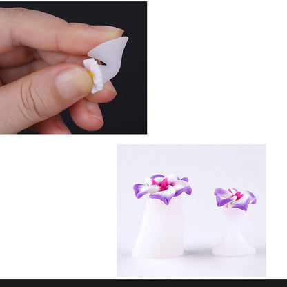 New product 8Pcs/Pack Silicone Toe Separator Daisy Flowers Designs Toe Spacers Manicure Tools Soft Nail Splitter Device