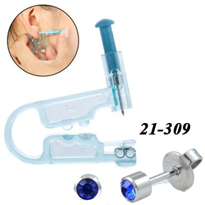 BOG-1Unit Sterlised Disposable Safety Ear Nose Piercing Device Machine Tools NO PAIN Piercer Tool Machine Kit Stud Choose Design