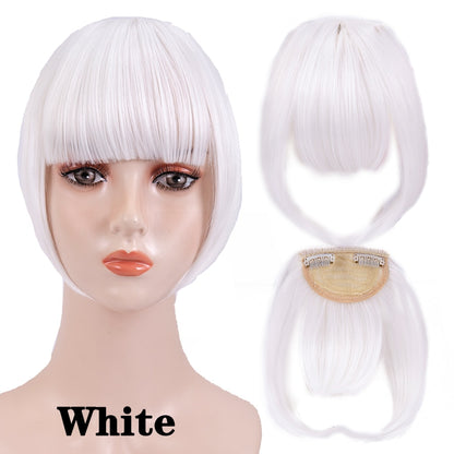 Alileader New Synthetic Blunt Bangs Soft Light Hair Bangs Clip On Hair Style Extensions False Fringe More Durable Straight Bang