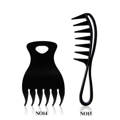 Handle Grip Large Tooth Detangling Curly Hair Comb Back Head Styling Beard Oil Comb Men Hairdressing Wide Teeth Comb Set Gift