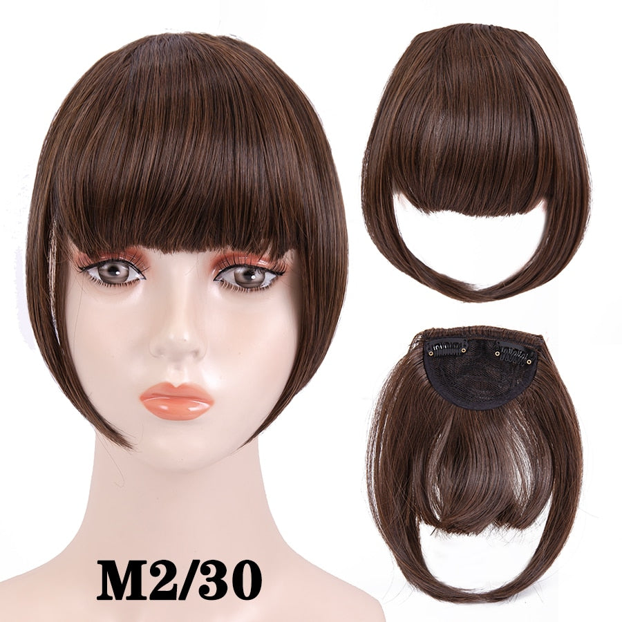 Alileader New Synthetic Blunt Bangs Soft Light Hair Bangs Clip On Hair Style Extensions False Fringe More Durable Straight Bang