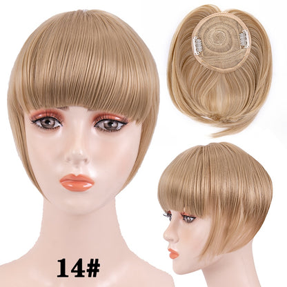 Alileader New Synthetic Blunt Bangs Soft Light Hair Bangs Clip On Hair Style Extensions False Fringe More Durable Straight Bang