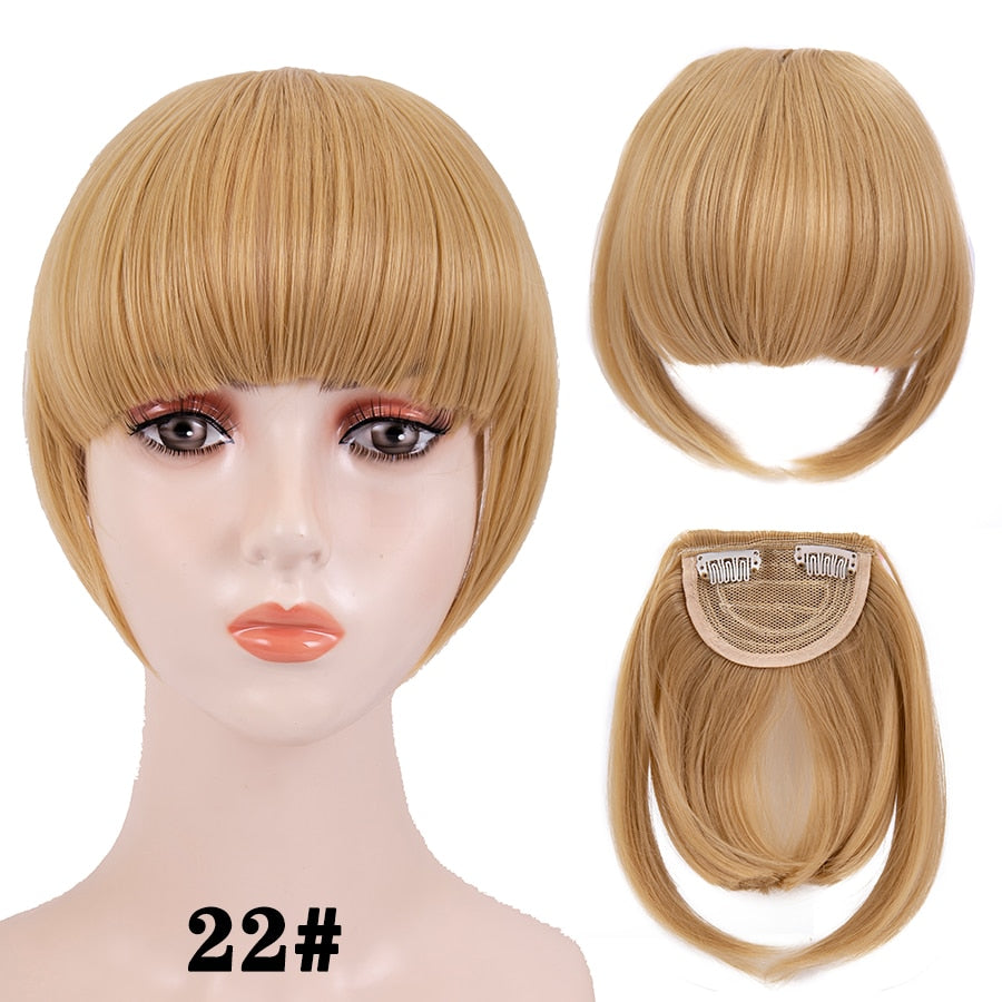 Alileader New Synthetic Blunt Bangs Soft Light Hair Bangs Clip On Hair Style Extensions False Fringe More Durable Straight Bang