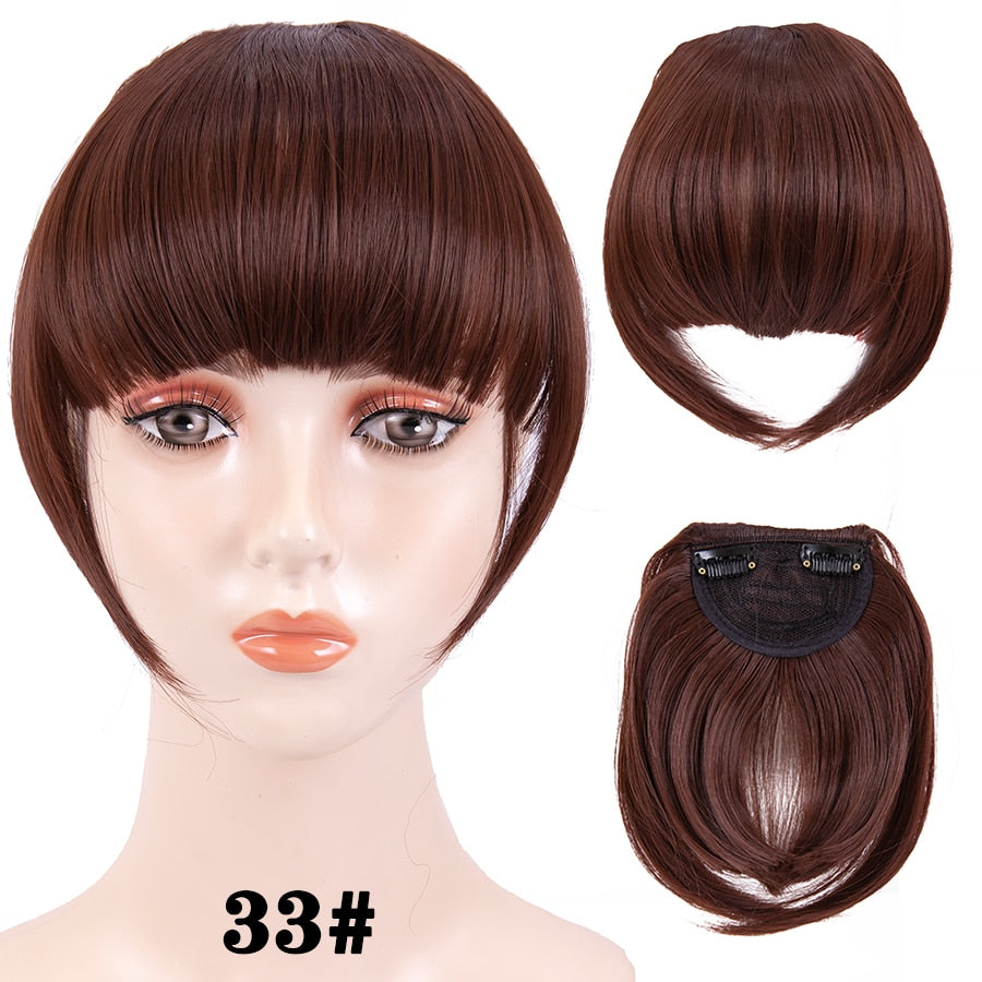 Alileader New Synthetic Blunt Bangs Soft Light Hair Bangs Clip On Hair Style Extensions False Fringe More Durable Straight Bang