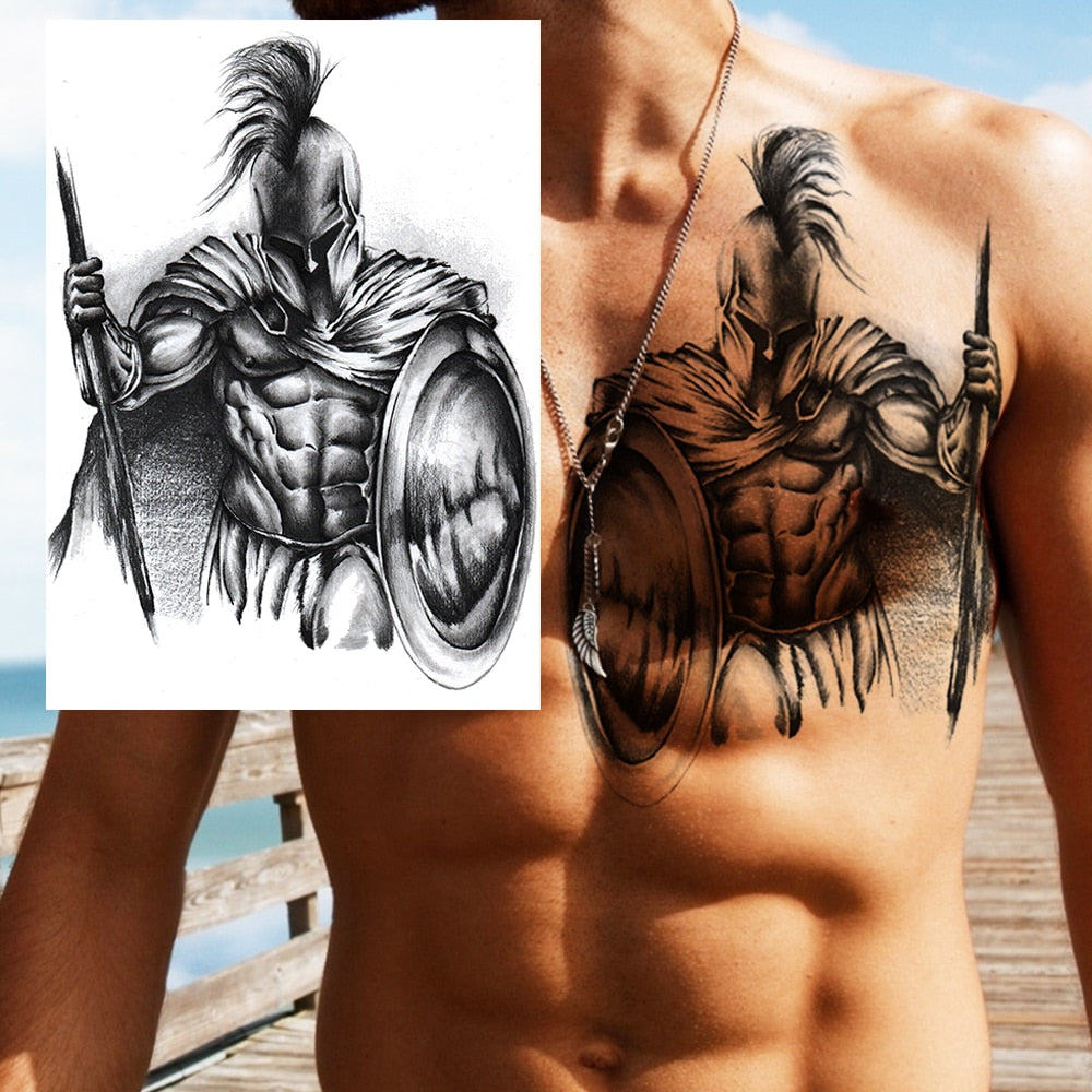 Big Black Tiger Tattoos Fake Men Wolf Leopard Tatoos Waterproof Large Beast Monster Body Arm Legs Tattoos Temporary Paper Cover