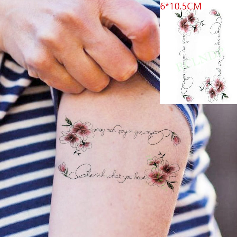 Water Transfer fake tattoo sticker sketch Rose flower snake tattoos Waterproof Temporary Tatto flash tatoo for woman man