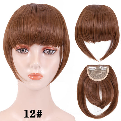 Alileader New Synthetic Blunt Bangs Soft Light Hair Bangs Clip On Hair Style Extensions False Fringe More Durable Straight Bang