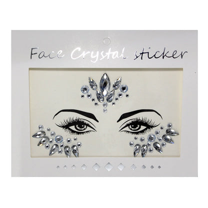 3D Crystal Tattoo Sticker Drill Stickers Eyes Sticker Party Face Stickers Face Decoration Diamond Masquerade Temporary Tattoo