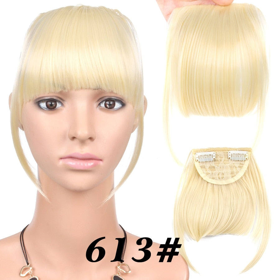 Alileader New Synthetic Blunt Bangs Soft Light Hair Bangs Clip On Hair Style Extensions False Fringe More Durable Straight Bang