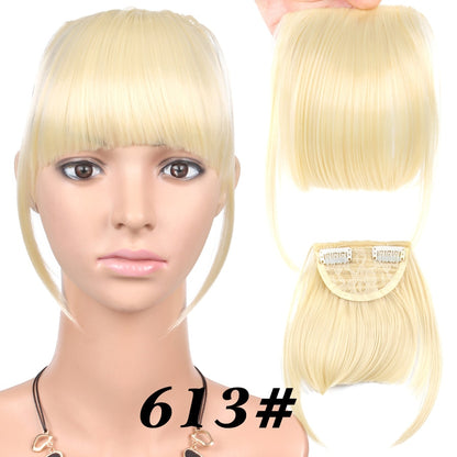 Alileader New Synthetic Blunt Bangs Soft Light Hair Bangs Clip On Hair Style Extensions False Fringe More Durable Straight Bang