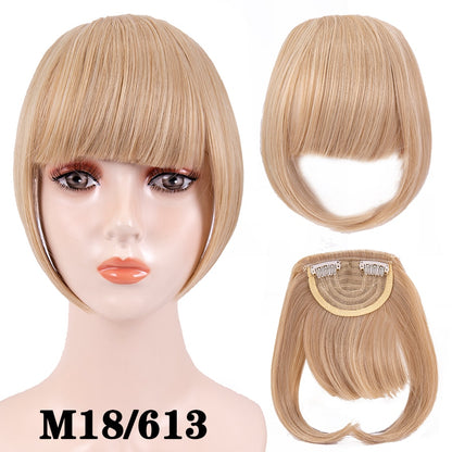 Alileader New Synthetic Blunt Bangs Soft Light Hair Bangs Clip On Hair Style Extensions False Fringe More Durable Straight Bang