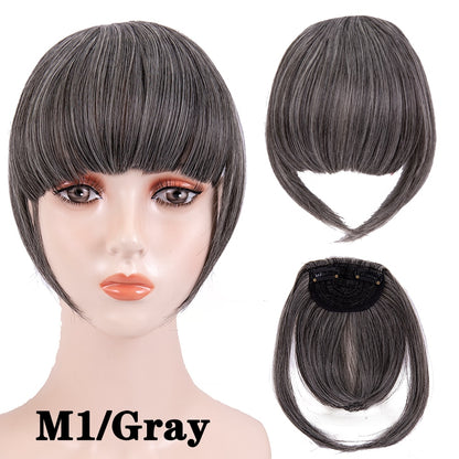 Alileader New Synthetic Blunt Bangs Soft Light Hair Bangs Clip On Hair Style Extensions False Fringe More Durable Straight Bang