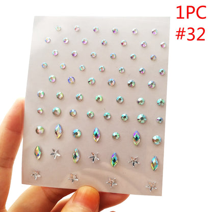 Makeup Diamond Eyes Face Festival DIY Body Crystal Gems Tattoo Adhesive Rhinestone Nail Art Decoration Acrylic Eyeshadow Sticker