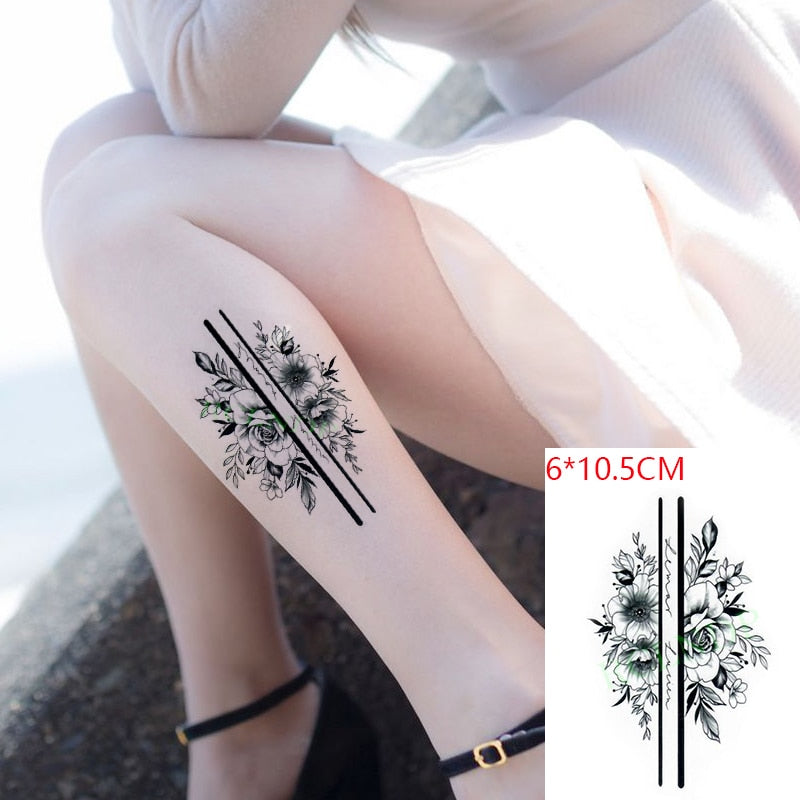 Water Transfer fake tattoo sticker sketch Rose flower snake tattoos Waterproof Temporary Tatto flash tatoo for woman man