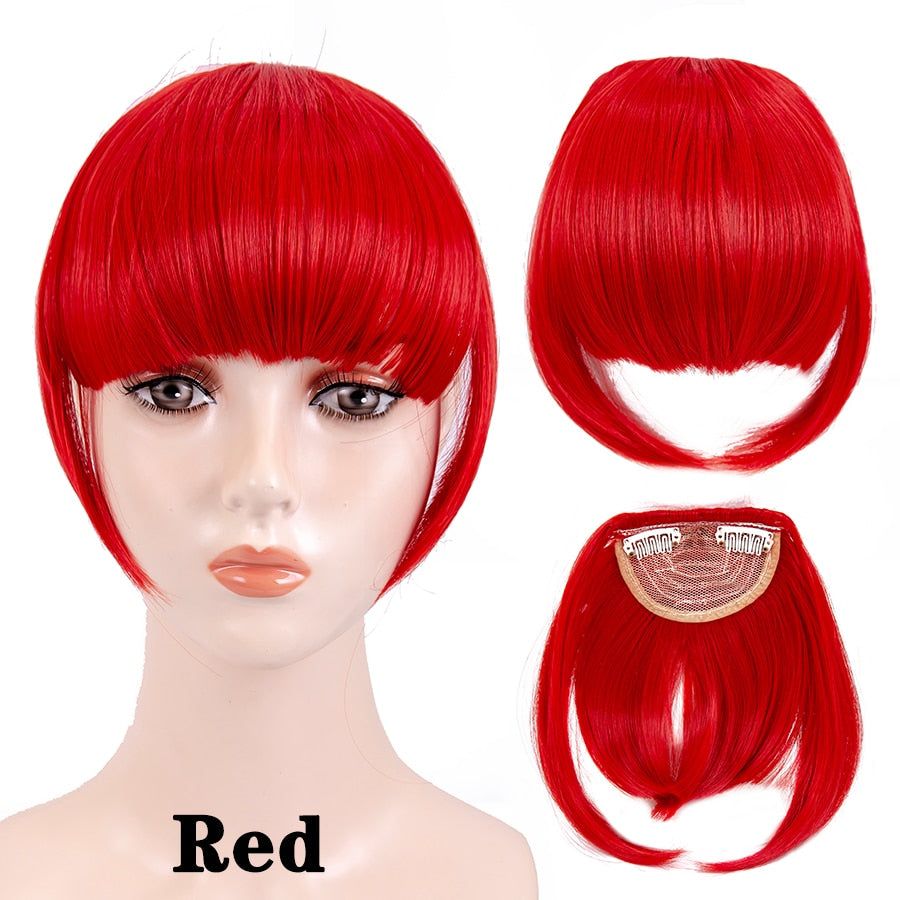 Alileader New Synthetic Blunt Bangs Soft Light Hair Bangs Clip On Hair Style Extensions False Fringe More Durable Straight Bang