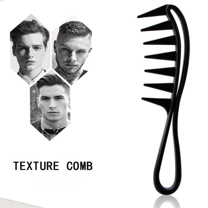 Handle Grip Large Tooth Detangling Curly Hair Comb Back Head Styling Beard Oil Comb Men Hairdressing Wide Teeth Comb Set Gift