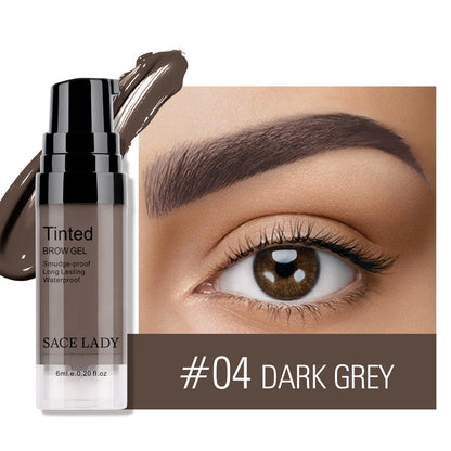 6 Colors Black Brown Eyebrow Gel Long Lasting Waterproof Eye Brow Tint Cream Smooth Makeup Eyebrow Wax Pomade Cosmetics 6ML