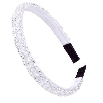 Haimeikang Retro Beaded Hairband Shiny Women Headband Hair Accessories Wide Simple Crystal Hair Hoop Head Band Girls Hairbands