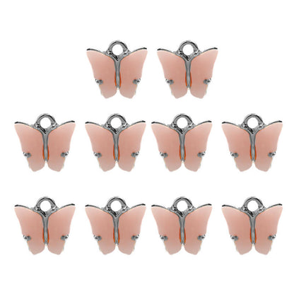 Flatfoosie 10Pcs/set Cute Butterfly Jewelry Accessories Fashion Multicolor Charm Jewelry for Making DIY Earrings Necklaces