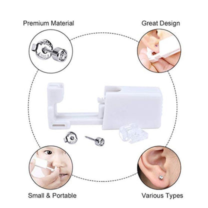 BOG-1Unit Sterlised Disposable Safety Ear Nose Piercing Device Machine Tools NO PAIN Piercer Tool Machine Kit Stud Choose Design