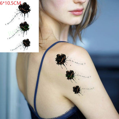 Water Transfer fake tattoo sticker sketch Rose flower snake tattoos Waterproof Temporary Tatto flash tatoo for woman man