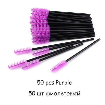 Disposable Eyelash Brush 25/50 Pcs Crystal Eye Brush Diamond Handle Mini Mascara Wands Brush Eyelash Extension Makeup Brush Set