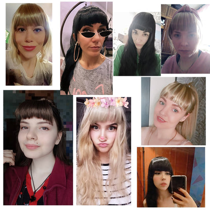 Alileader New Synthetic Blunt Bangs Soft Light Hair Bangs Clip On Hair Style Extensions False Fringe More Durable Straight Bang