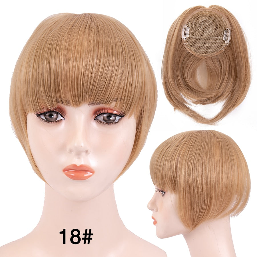 Alileader New Synthetic Blunt Bangs Soft Light Hair Bangs Clip On Hair Style Extensions False Fringe More Durable Straight Bang