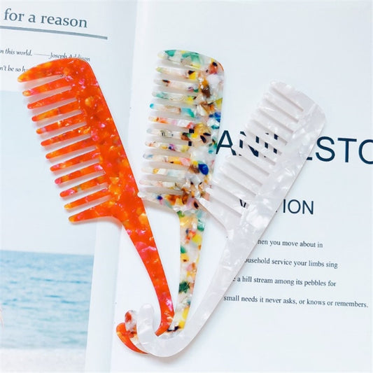 Acetate Anti-static Massage Hair Combs with Hook Colorful Hairdressing Comb Hair Brush For Women Girls Hair Styling Tool Fashion