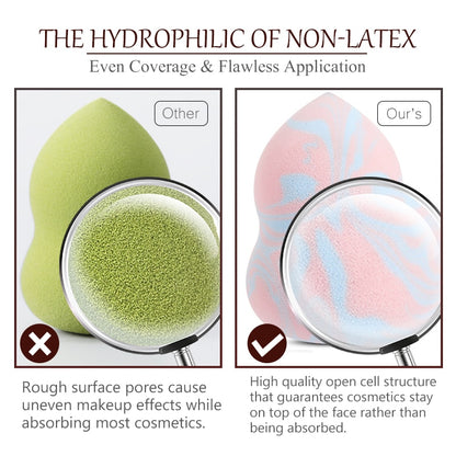 Makeup Sponge, Foundation Cosmetic Puff Powder Smooth Beauty Marbling Blender Water-Drop Shape Tool