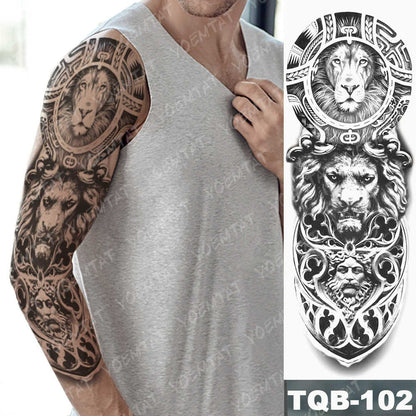 Large Size Waterproof Temporary Tattoo Stickers Prajna Demon Koi Dragon Flash Tatoo Man Body Art Transferable Fake Sleeve Tatto