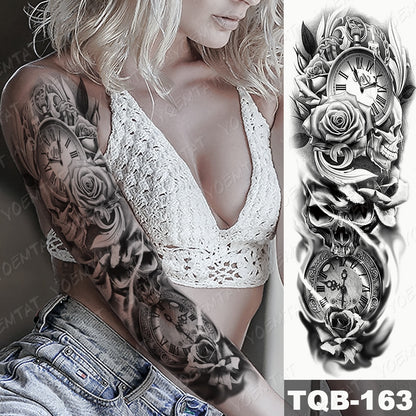 Large Size Waterproof Temporary Tattoo Stickers Prajna Demon Koi Dragon Flash Tatoo Man Body Art Transferable Fake Sleeve Tatto