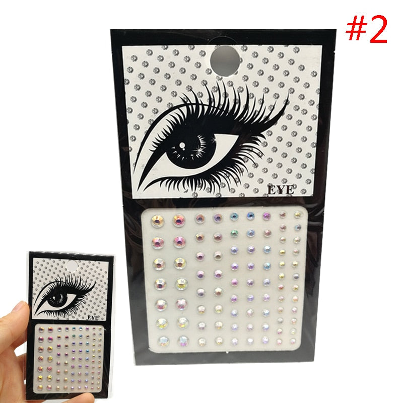 Makeup Diamond Eyes Face Festival DIY Body Crystal Gems Tattoo Adhesive Rhinestone Nail Art Decoration Acrylic Eyeshadow Sticker