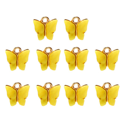 Flatfoosie 10Pcs/set Cute Butterfly Jewelry Accessories Fashion Multicolor Charm Jewelry for Making DIY Earrings Necklaces