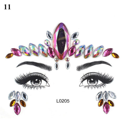 3D Crystal Tattoo Sticker Drill Stickers Eyes Sticker Party Face Stickers Face Decoration Diamond Masquerade Temporary Tattoo