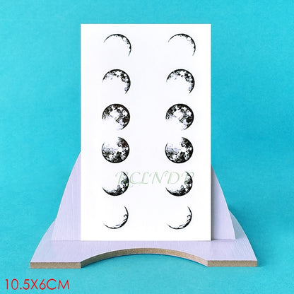 Waterproof Temporary Tattoo Sticker curved moon eclipse tatto flash tatoo fake tattoos for men women