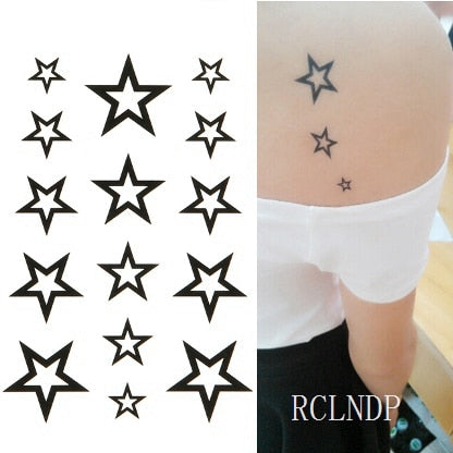 Waterproof Temporary Tattoo Sticker curved moon eclipse tatto flash tatoo fake tattoos for men women