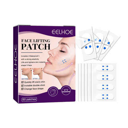 Yoxier 40Pcs/10Sheets/Pack Waterproof V Face Makeup Adhesive Tape Invisible Breathable Lift Face Sticker Lifting Tighten Chin