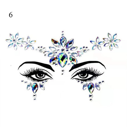 3D Crystal Tattoo Sticker Drill Stickers Eyes Sticker Party Face Stickers Face Decoration Diamond Masquerade Temporary Tattoo