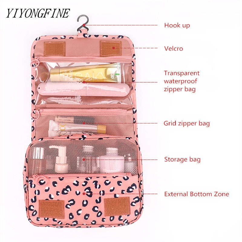 Travel Hook Cosmetic Bag Women Makeup Bag Waterproof Toiletries Beauty Pouch Unisex Bathroom Neceser Make Up Storage Organizer