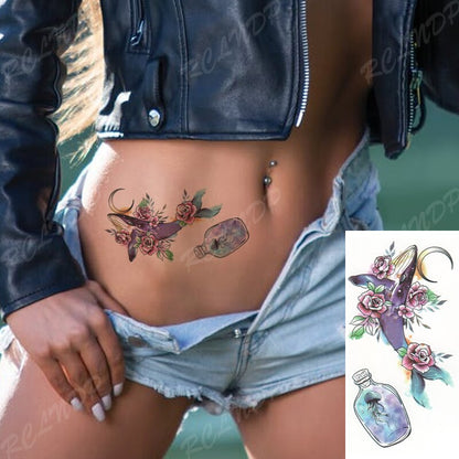 Waterproof Temporary Tattoo Sticker mandala henna bird feather whale body art tatto flash tatoo fake tattoos for girl women men