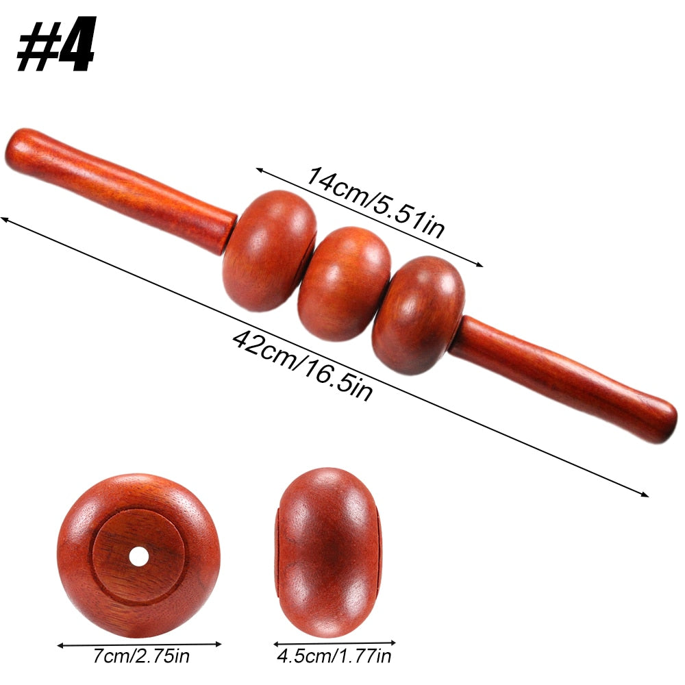 BYEPAIN Wooden Exercise Roller Sport Injury Gym Body Leg Trigger Point Muscle Roller Sticks Massager Health Care