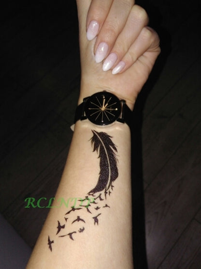 Waterproof Temporary Tattoo Sticker mandala henna bird feather whale body art tatto flash tatoo fake tattoos for girl women men