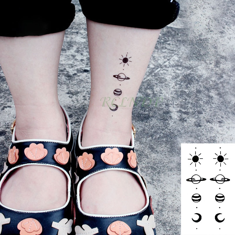 Waterproof Temporary Tattoo Sticker curved moon eclipse tatto flash tatoo fake tattoos for men women